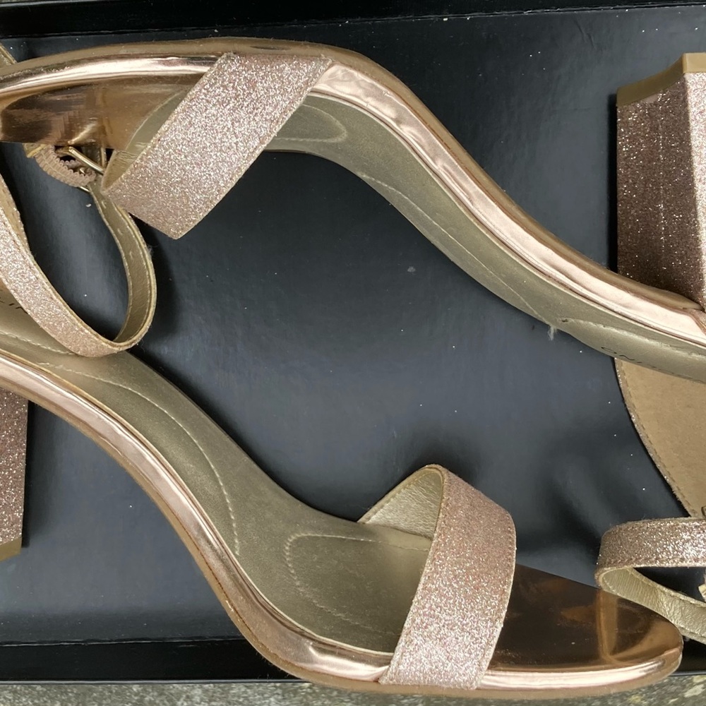 Elegant Glitter Strap Heels